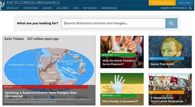 screenshot of the CTA test in Encyclopedia Britannica case study