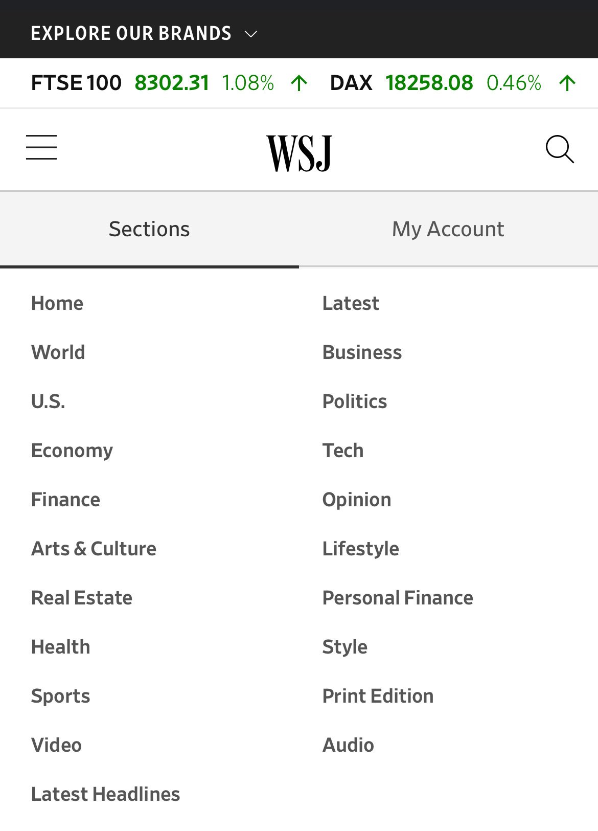 Hamburger Menu