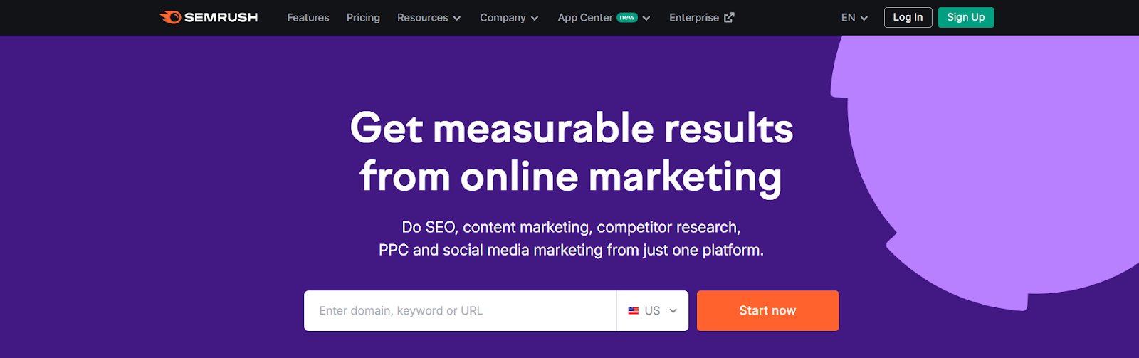Top Performance Reporting Software | #2. Semrush