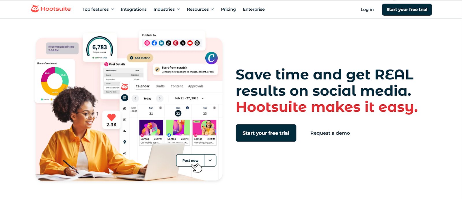 Top Performance Reporting Software | #3. Hootsuite